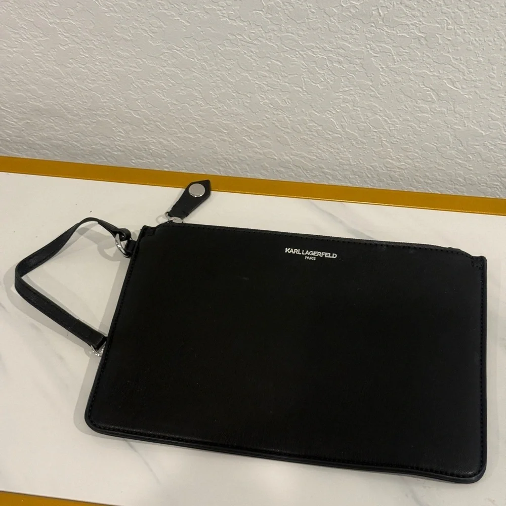 Karl Lagerfeld Black Wristlet‎ Pouch